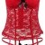 EMILYLE Damen Hot Vintage Babydoll Push-Up Erotik Lingerie V-Ausschnitt Spitze Unterwäsche mit G-String Straps Set (S, rot) - 2