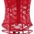 EMILYLE Damen Hot Vintage Babydoll Push-Up Erotik Lingerie V-Ausschnitt Spitze Unterwäsche mit G-String Straps Set (S, rot) - 3