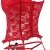 EMILYLE Damen Hot Vintage Babydoll Push-Up Erotik Lingerie V-Ausschnitt Spitze Unterwäsche mit G-String Straps Set (S, rot) - 4