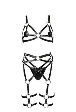 Grey Velvet Damen Erotik-Set Harness S/M - 1