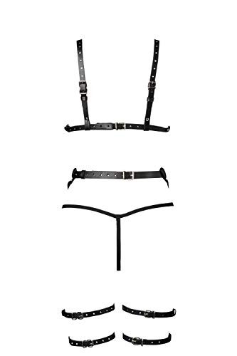 Grey Velvet Damen Erotik-Set Harness S/M - 5