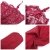 NING GEGE Frauen Push-up-BHS Set Spitze BH und Unterhose und Strumpfband und Strumpf 4 Stücke … (Rot, 85D) - 4