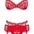 Obsessive verführerisches rotes Damen Dessous-Set mit BH, Strapsgürtel & String, in hübscher Geschenkbox, Gr. S/M - 1