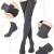 SATINIOR Extra Lange Socken Oberschenkelhohe Baumwollsocken Extra lange Stiefelstrümpfe für Mädchen Frauen (Black, Dark Grey, Wine Red, 3) - 4