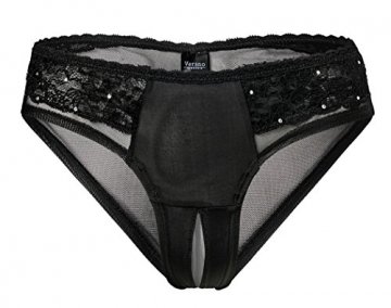 Verano Damen Slip sexy Damen Panty Ouvertslip - Open Back Lace Panty (XS) - 1