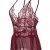 Yidarton Damen Nachtkleid Sexy Babydoll Dessous Set Erotik Lingerie V-Ausschnitt Kleid Spitze Unterwäsche (L, Rot) - 4