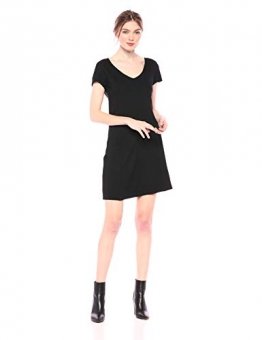 Armani Exchange AX Damen Short Sleeve Dress Kleid, schwarz, Klein - 1