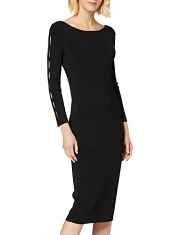 Armani Exchange Damen Sleeve Cut Detail Kleid, Schwarz (Black 1200), Large (Herstellergröße:L) - 1