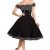 Belsira Schulterfreies Swing-Kleid Frauen Mittellanges Kleid schwarz/weiß S - 4