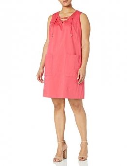 Calvin Klein Damen Übergröße Ärmelloses Shift Kleid - Pink - 14W - 1