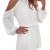 YOINS Sommerkleid Damen Kurz Schulterfrei Kleid Elegante Kleider für Damen Strandmode Langarm Neckholder A Linie Weiß-1 EU36-38(Kleiner als Reguläre Größe) - 1