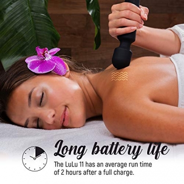 LuLu 11 Massage Wand Massagestab kabelloser elektrisch Memory Edition - Leise und Stark - 20 Verschiedene Vibrationsarten 5 Geschwindigkeiten - inkl. Reisetasche - 6