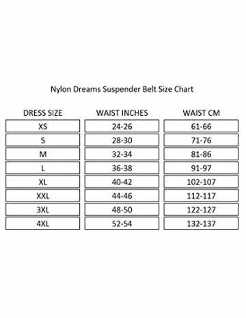 Nylon Dreams NDL8 Women's Schwarz Solid Colour Lace Garter Belt 6 Strap Suspender Belt Medium - 2