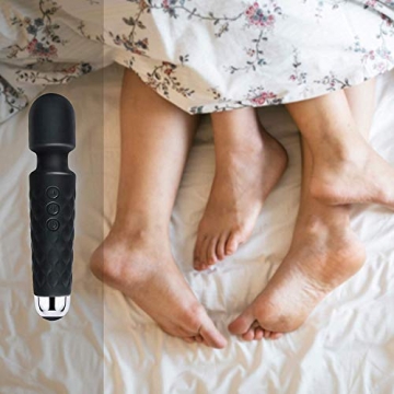 Vibratoren für Sie, Klitoris Vibratoren,Sexspielzeug für Frauen Mini Zauberstab massagegerät mit stoßfunktion Waterproof Silicone Dualer Motor 10 Starke Geschwindigkeit Vibrator,Schwarz MEHRWEG - 4