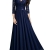 MIUSOL Abendkleider Damen Elegant Vintage Hochzeit Spitze Chiffon Faltenrock Prom Langes Kleid Navy Blau L - 1