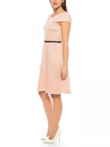 VERO MODA Damen Kleid mit kurz Arm und Gürtel in rosa – Sommer Cocktail-Kleid, Farbe:Pink, Größe:M - 