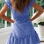Ybenlover Damen Blumen Sommerkleid High Waist Volant Kleid Vintage Minikleid Strandkleid, Blau, M - 2