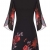 Damen Elegant Chiffon Kleid 3/4 Ärmel Loose Fit Midi Abendkleid XL Schwarz rot CL11125-23 - 1