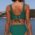 Beachsissi Damen Hoch taillierte Badeanzüge Criss Cross Drawstring Side Bikini Sets Lace Up 2 Stück Badeanzüge, Grün, L - 2