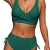 Beachsissi Damen Hoch taillierte Badeanzüge Criss Cross Drawstring Side Bikini Sets Lace Up 2 Stück Badeanzüge, Grün, M - 1