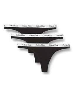 Calvin Klein Damen Thong 3pk Tanga, Schwarz (Black 001), M (3er Pack) - 1