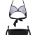 Cassiecy Bikini Damen Set Push Up Zweiteilige Bademode Neckholder Bikini High Waist Bikinihose Split Badeanzug Strandkleidung（schwarz,m） - 4