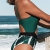 CUPSHE Damen Badeanzug Neckholder Schnürung Monokini Tropischer Blätterprint Crossover Einteilige Bademode Swimsuit Grün L - 3