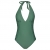 CUPSHE Damen Badeanzug Neckholder V Ausschnitt Bralette Seitliche Raffungen Einteilige Bademode Swimsuit Grün L - 4