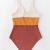CUPSHE Damen Badeanzug Tiefer V Ausschnitt Monokini Colorblock Riemchen Einteilige Bademode Swimsuit Mehrfarbig L - 4