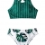 CUPSHE Damen Bikini Set Bustier Bikini mit gekreuztem Rückendetail Zweiteiliger Badeanzug Grün L - 2