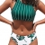 CUPSHE Damen Bikini Set Bustier Bikini mit gekreuztem Rückendetail Zweiteiliger Badeanzug Grün L - 1