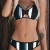 CUPSHE Damen Bikini Set Cut-Out Bustier Bikinioberteil Streifen Bademode Zweiteiliger Badeanzug Mehrfarbig XXL - 4