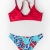 CUPSHE Damen Bikini Set Knot Triangel Bikini Swimsuit Blumenmuster Low Rise Bademode Zweiteiliger Badeanzug Rot/Blau M - 4