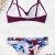 CUPSHE Damen Bikini Set Push Up Crossover Bikinioberteil Strandmode Zweiteiliger Badeanzug Violett XL - 4