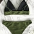 CUPSHE Damen Bikini Set Triangel Breites Unterbrustband Gerippte Bademode Zweiteiliger Badeanzug Armee Grün L - 4