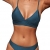 CUPSHE Damen Bikini Set Triangel Breites Unterbrustband Gerippte Bademode Zweiteiliger Badeanzug Blau M - 1