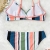 CUPSHE Damen Bikini Set Triangel Streifen Bikini Bademode Low Rise Rainbow Zweiteiliger Badeanzug Swimsuit Mehrfarbig XS - 4