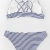 CUPSHE Hit Sommer Streifen Bikini Set, Blau Weiß, M - 4