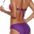 Dokotoo Bikinis Damen Bikini Set Badeanzug Push Up Striped Badebekleidung 2 Farbe mit Hotpants Gr Lila S (EU36-EU38) - 2