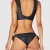 Emporio Armani Swimwear Damen Halter TOP & Bows Brazilian Beachwear TIE Front Bikini-Set, Schwarz (Nero Stampato Pois 72420), 34 (Herstellergröße: XS) - 3