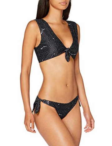 Emporio Armani Swimwear Damen Halter TOP & Bows Brazilian Beachwear TIE Front Bikini-Set, Schwarz (Nero Stampato Pois 72420), 34 (Herstellergröße: XS) - 1
