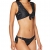 Emporio Armani Swimwear Damen Halter TOP & Bows Brazilian Beachwear TIE Front Bikini-Set, Schwarz (Nero Stampato Pois 72420), 34 (Herstellergröße: XS) - 1