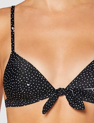 Emporio Armani Swimwear Damen Padded Triangle & Brazilian Beachwear TIE Front Bikini-Set, Schwarz (Nero Stampato Pois 72420), 42 (Herstellergröße: XL) - 2
