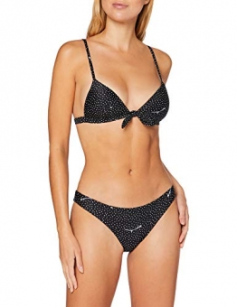 Emporio Armani Swimwear Damen Padded Triangle & Brazilian Beachwear TIE Front Bikini-Set, Schwarz (Nero Stampato Pois 72420), 42 (Herstellergröße: XL) - 1