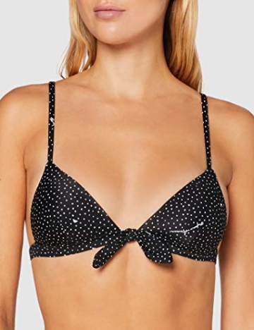 Emporio Armani Swimwear Damen Padded Triangle & Brazilian Beachwear TIE Front Bikini-Set, Schwarz (Nero Stampato Pois 72420), 42 (Herstellergröße: XL) - 5