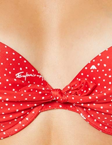 Emporio Armani Swimwear Damen Push-UP & Side Band Brief Beachwear TIE Front Bikini-Set, Rot (Rosso Stampato Pois 32074), 42 (Herstellergröße: XL) - 2