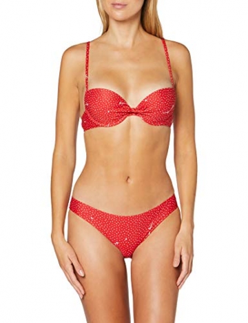 Emporio Armani Swimwear Damen Push-UP & Side Band Brief Beachwear TIE Front Bikini-Set, Rot (Rosso Stampato Pois 32074), 42 (Herstellergröße: XL) - 1
