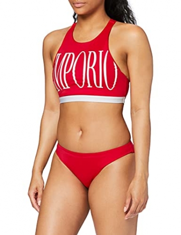 Emporio Armani Swimwear Womens Halter Top & Brief Bold Logo Bikini Set, Red, XS - 1