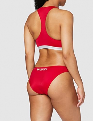 Emporio Armani Swimwear Womens Halter Top & Brief Bold Logo Bikini Set, Red, XS - 3