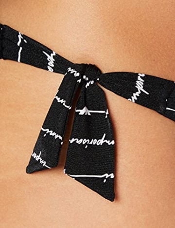 Emporio Armani Swimwear Womens Padded Band & Bows Brazilian W/Bows Mania Bikini Set, Black Logo White, M - 4